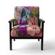 preview thumbnail 15 of 15, Designart "Colorful Pink Purple Flowers" Upholstered Traditional Accent Chair and Arm Chair