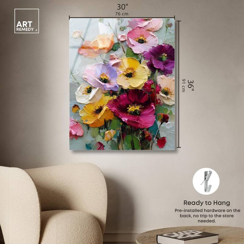 Floral Texture I Acrylic by Art Remedy, Ready to Hang