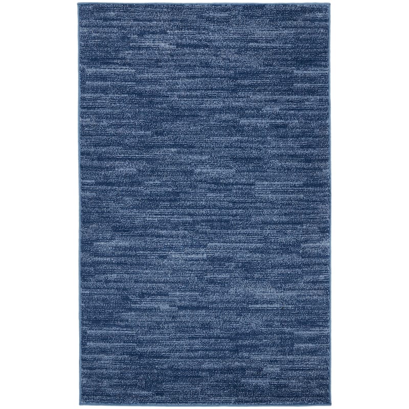Nourison Modern Solid Indoor/Outdoor Area Rug - 3' x 5' - Navy