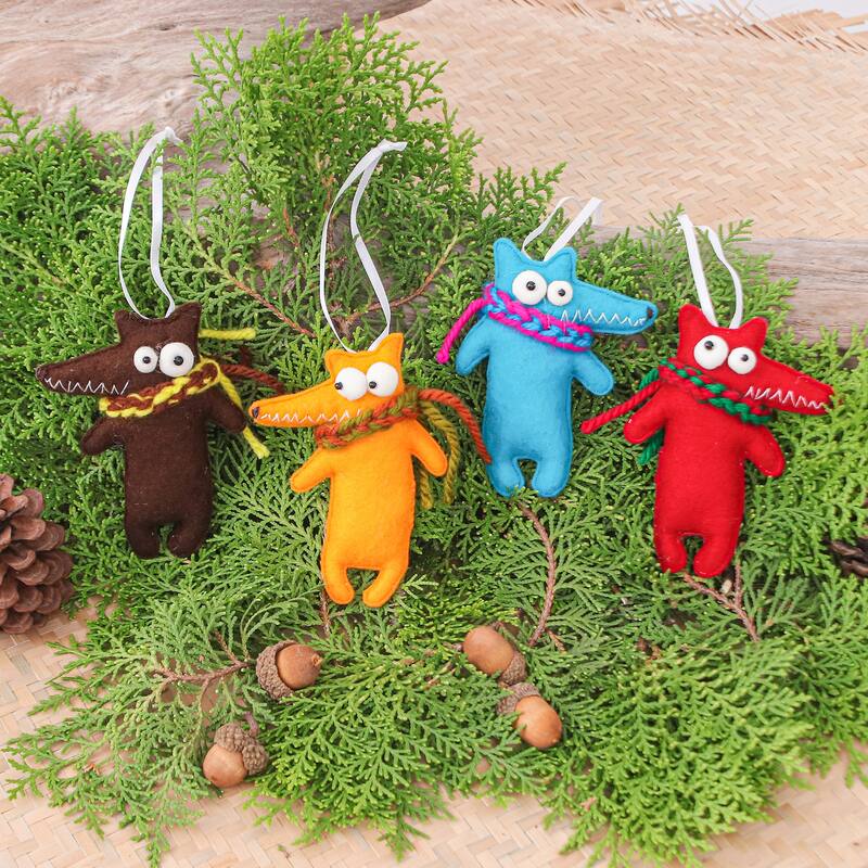 Novica Handmade Colors & s Felt Ornaments (Set Of 4)