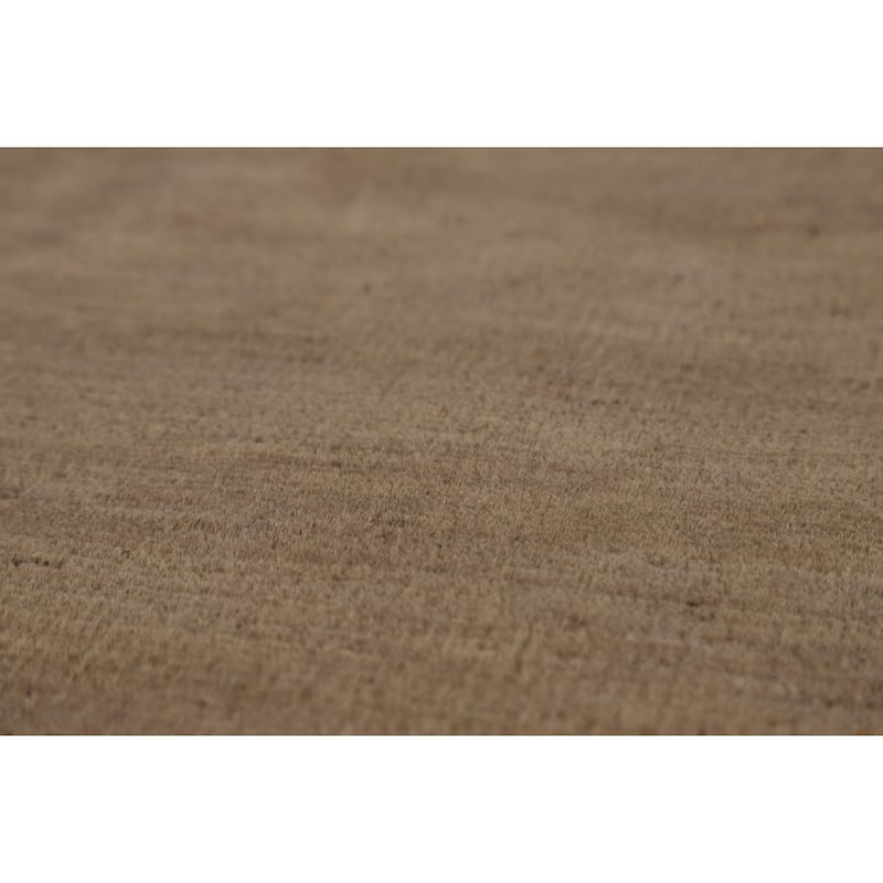 Brown Solid Gabbeh Oriental Area Rug Handmade Wool Carpet - 6'9" x 10'0"