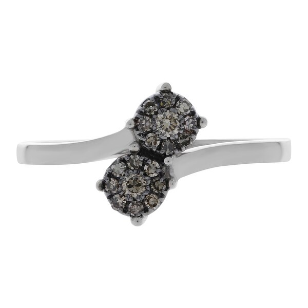 Prism Jewel Round Natural Diamond Two Tone Bypass Cluster Ring