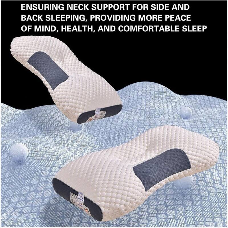 Ergonomic Pillow Contour Pillow Orthopedic Neck Traction Pillow for Shoulder Neck Pain Relief Side Sleeper - N/A