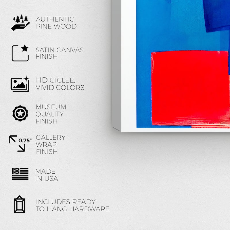 Wynwood Studio Abstract Hot and Cold Abstract Blue and Modern & Contemporary Wall Art Canvas Print