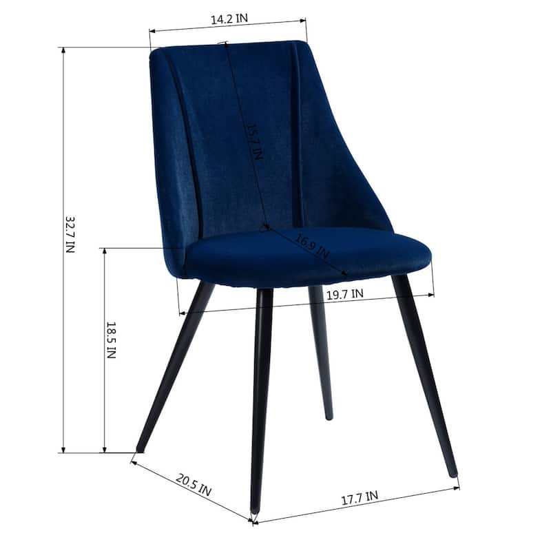 HomyLin Set of 2 Velvet Side Chair for Dining Room Home Kitchen