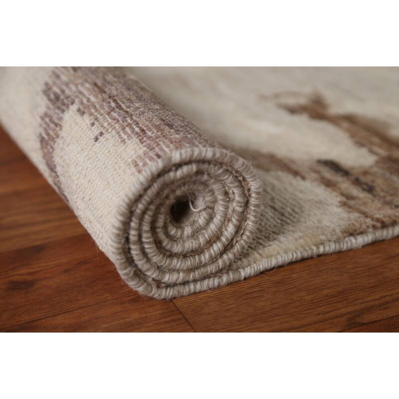 Abstract Turkish Oriental Home Decor Area Rug Hand-knotted Wool Carpet - 3'11" x 4'9"