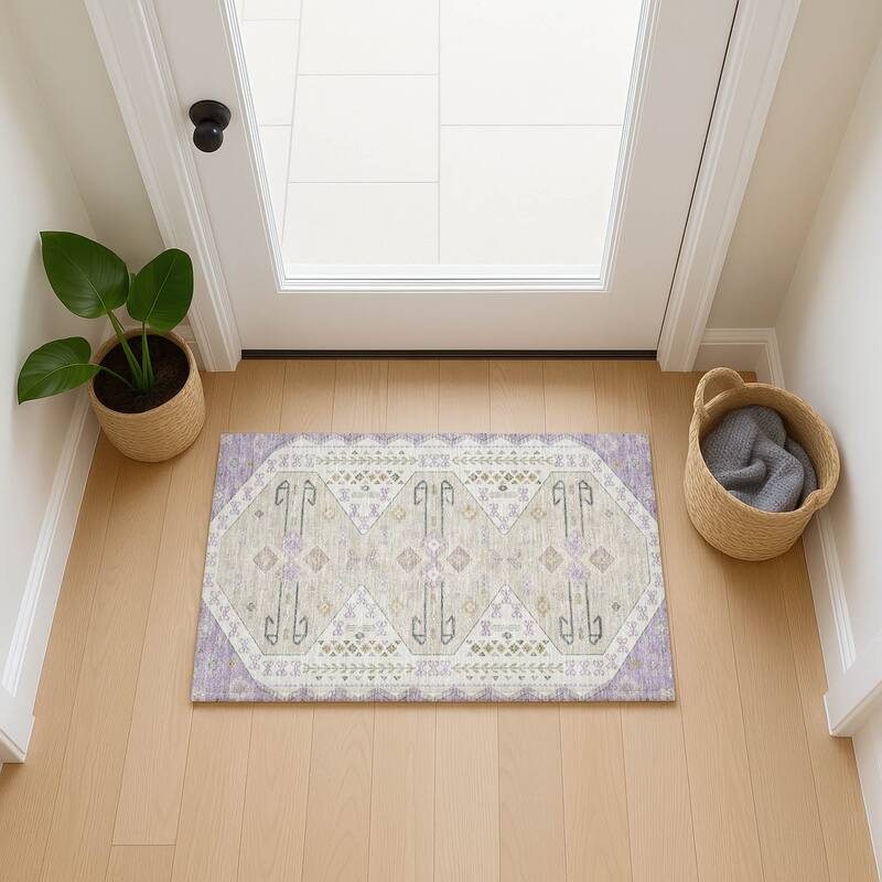 Machine Washable Indoor/ Outdoor Global Hiawatha Chantille Rug