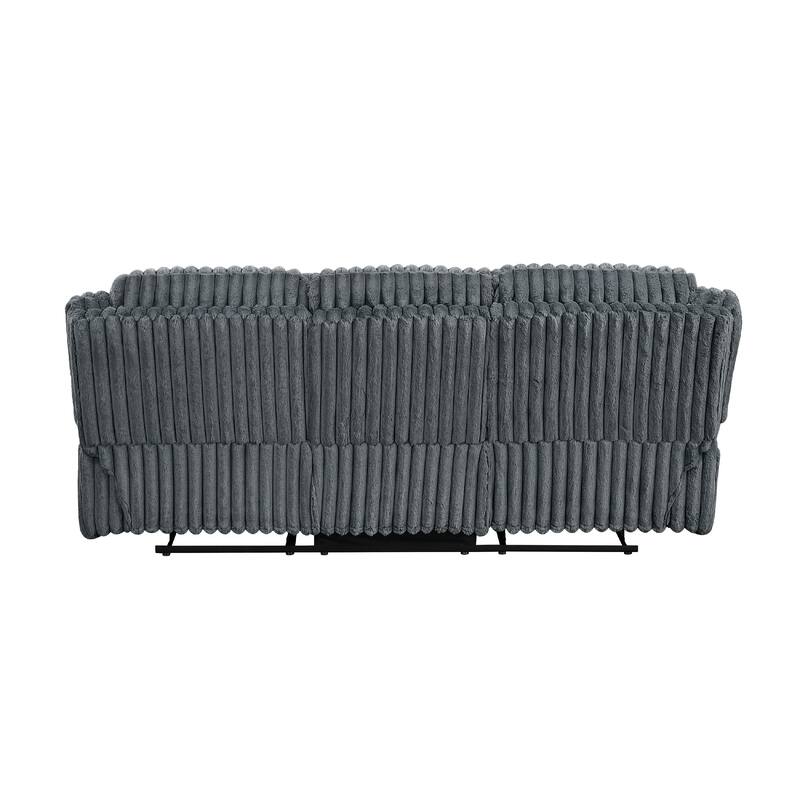 Rexy Manual Double Reclining Sofa, Textured Dark Gray Corduroy 95 Inch