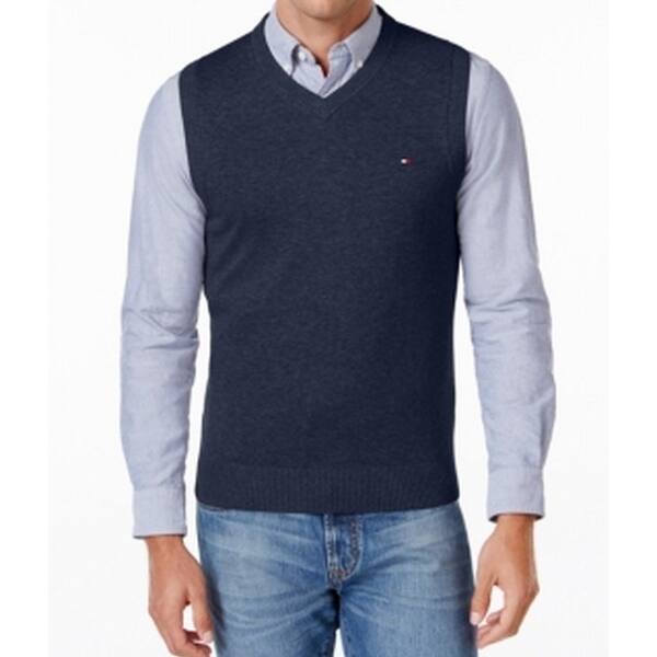 Shop Tommy Hilfiger New Navy Blue Men S Size Small S Knit Vest Sweater Overstock 19751946