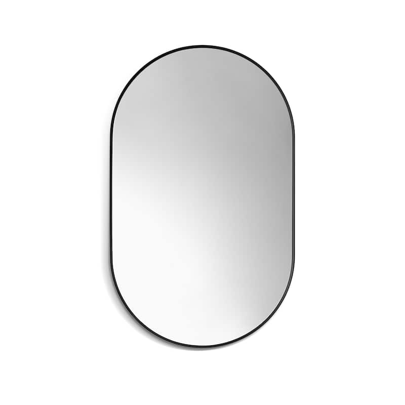 Altair Ispra Oval Bathroom/Vanity Aluminum Framed Wall Mirror - 36 in.