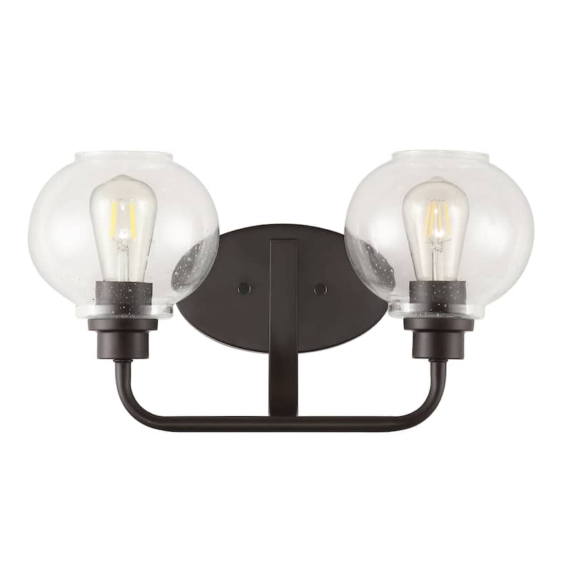 Staunton Iron/Seeded Glass Cottage Rustic LED Vanity Light, by JONATHAN Y