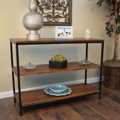 Handcrafted Rectangular Console Table - 40" - Brown and Black