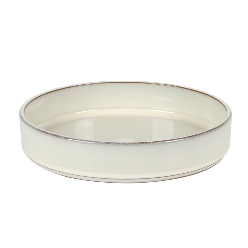 Bloomhouse Santorini Mist 16 Piece Double Bowl Terracotta Reactive Glaze Plates and Bowls Dinnerware Set