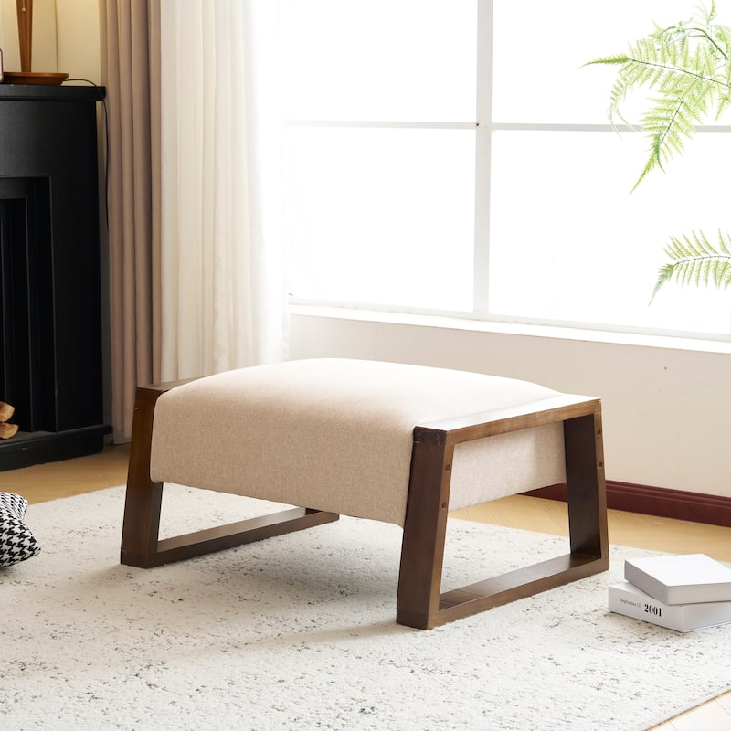 Christopher Knight Home - Harper Modern Beige Upholstered Ottoman for Compact Versatility