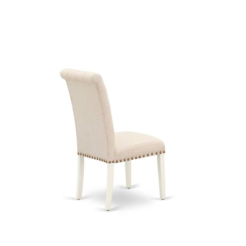 East West Furniture Modern Dining Table Set- A Kitchen Table and Linen Fabric Parson Dining Chairs,(Finish & Pieces Options