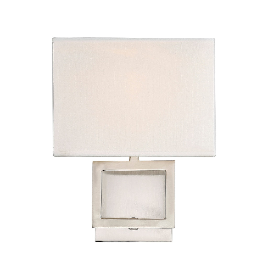 Meridian M90009 10" Tall Rectangular Fabric Shade Wall Sconce
