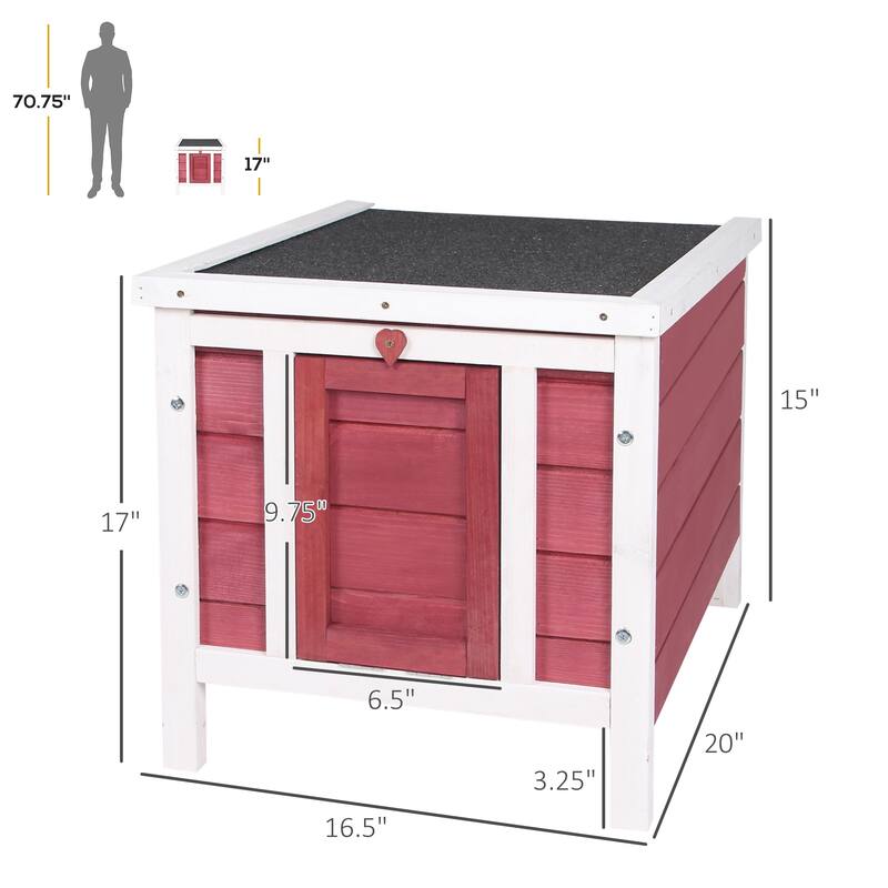 Small Wooden Dog House with Openable & Waterproof Roof