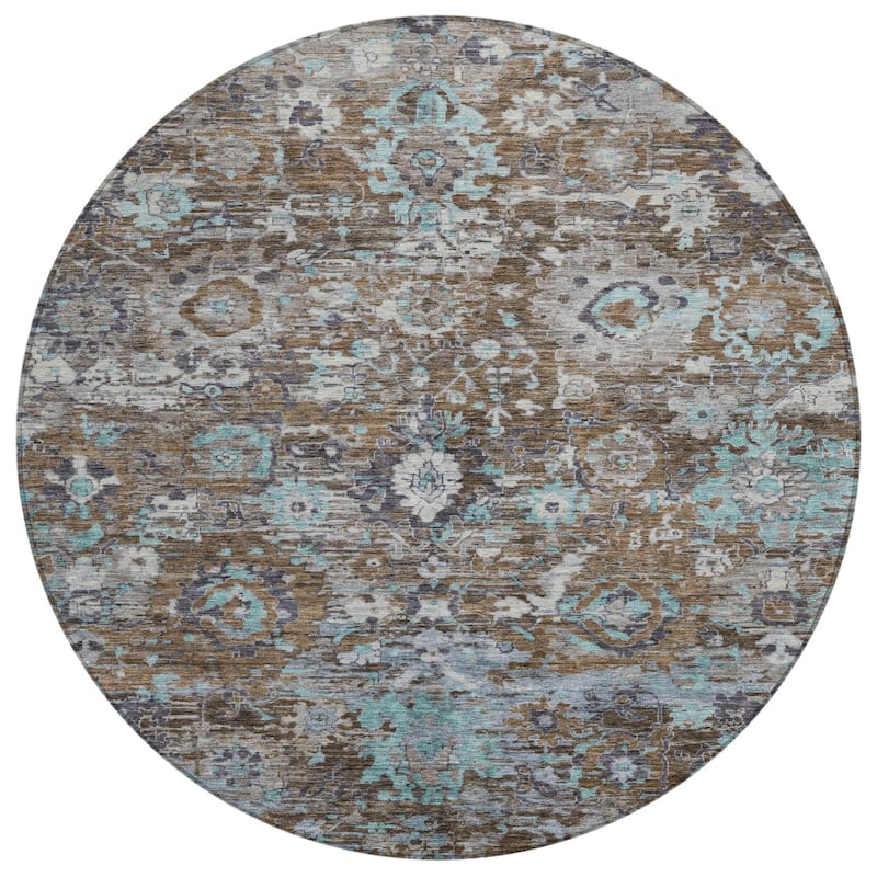 Machine Washable Indoor/ Outdoor Vintage Traditional Chantille Rug