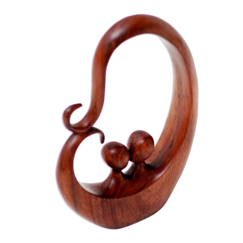 Novica Handmade Honeymoon Story Wood Statuette
