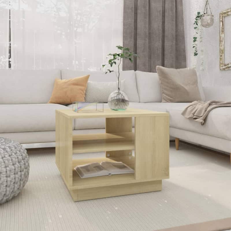 vidaXL Coffee Table Accent End Side Sofa Table for Living Room Engineered Wood - 21.7" x 21.7" x 16.9"