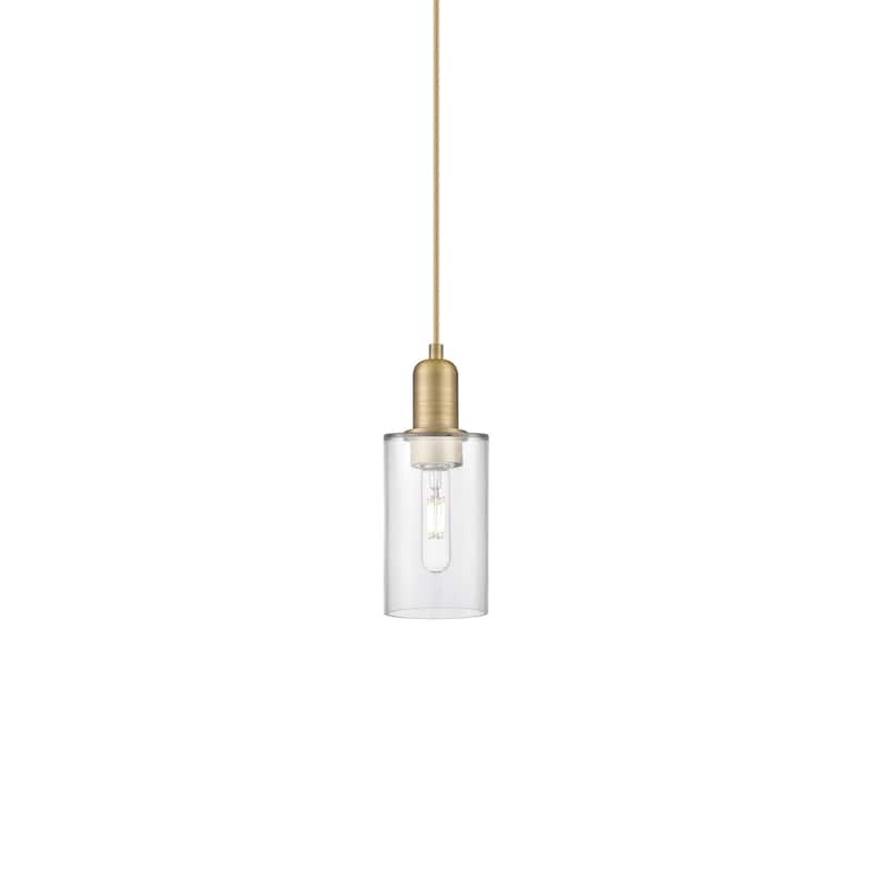 Innovations Lighting 716-1P-10-5 Clymer Pendant Clymer 5" Wide Mini - Brushed Brass / Clear