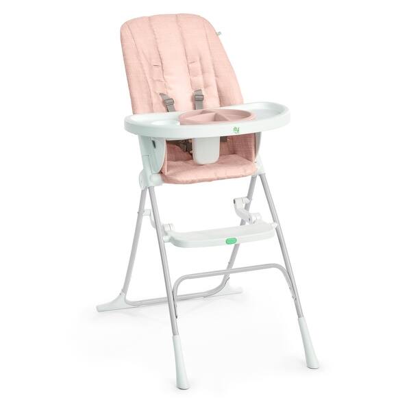 slide 2 of 14, Compact Folding High Chair, Food-Grade Safe Plate, Safety Harness, for Ages 6 Months and Up, Unisex Sun Valley Pink