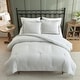 preview thumbnail 3 of 6, Laura Ashley Oxford Stripe Cotton All Season Comforter Set Soft Breathable (Green)