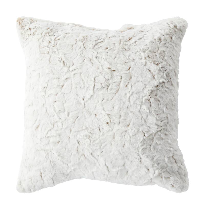 Sorra Home Indoor Faux Fur Knife Edge Square Throw Pillow (Single)