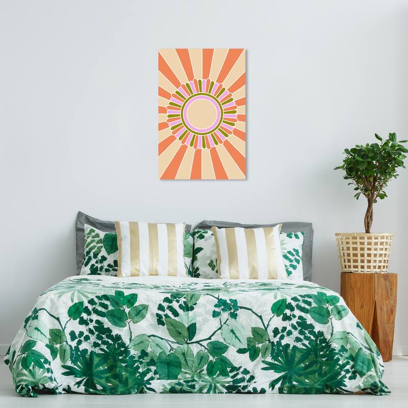 Wynwood Studio Canvas Abstract Hard Candy Rays Orange and Light Purple Modern & Contemporary Wall Art Canvas Print