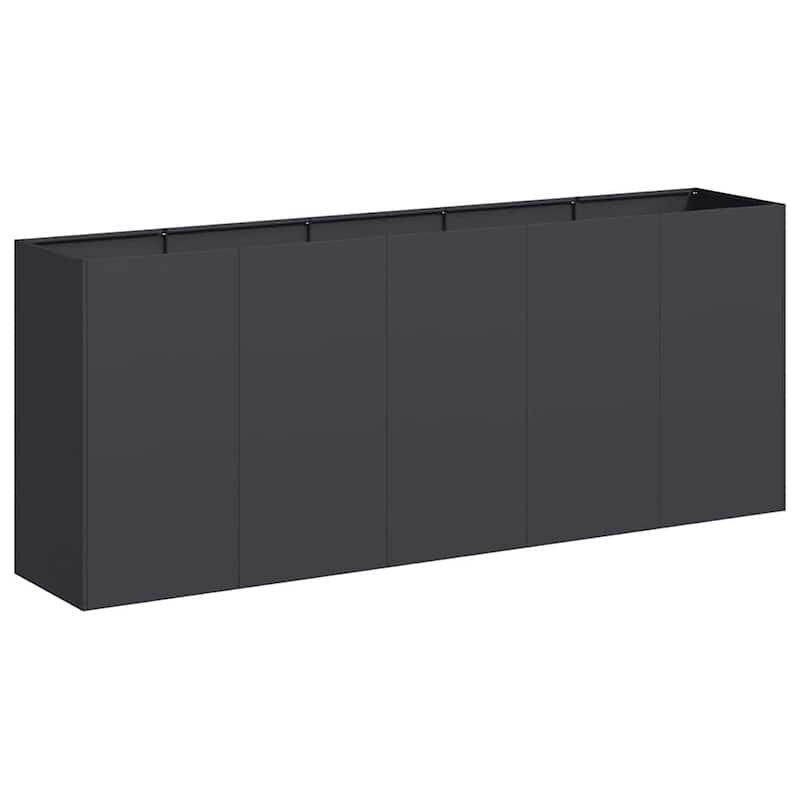 vidaXL Planter Black Cold-rolled Steel Large Durable Planter - 15.7 x 78.7 x 31.5 in
