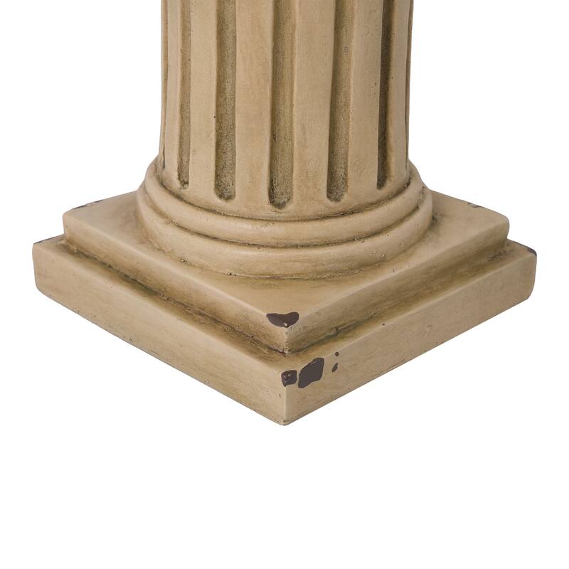 Christopher Knight Home - 18.50"H Classical Ionic MGO Pedestal Plant Stand Side Table for Indoor & Outdoor