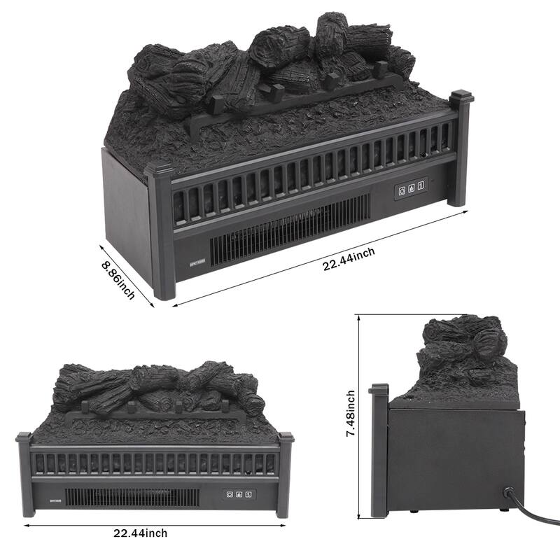 23 Inch Fake Wood Without Frame Embedded 1400W Fireplace - 23 Inch
