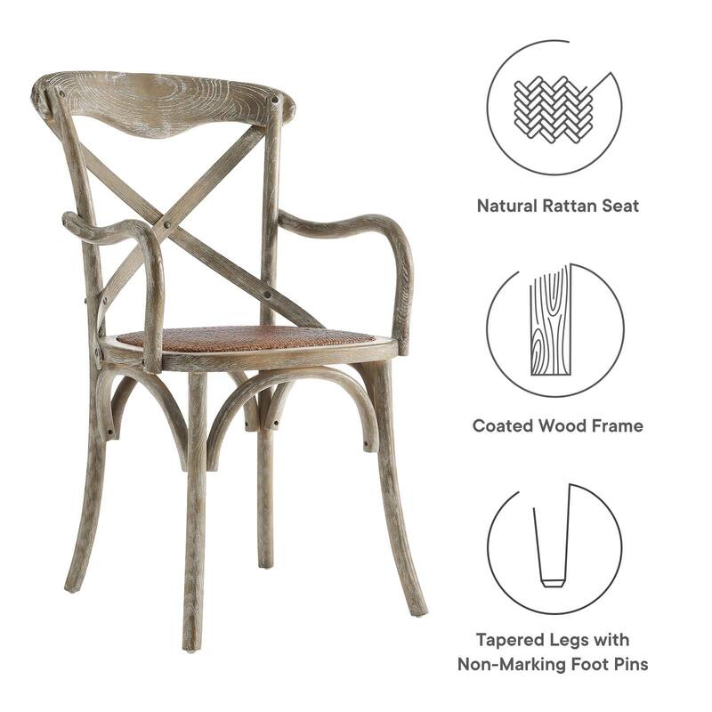 The Gray Barn Trails End Elm and Rattan Dining Chair
