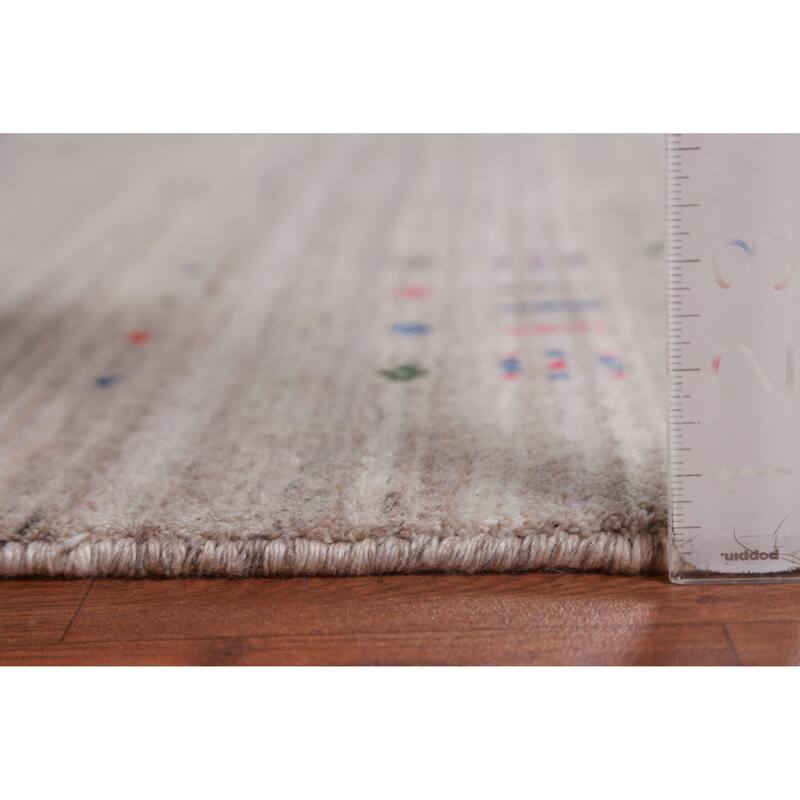 Tribal Gabbeh Indian Rug Hand-Knotted Wool Carpet - 8'5" x 9'9"