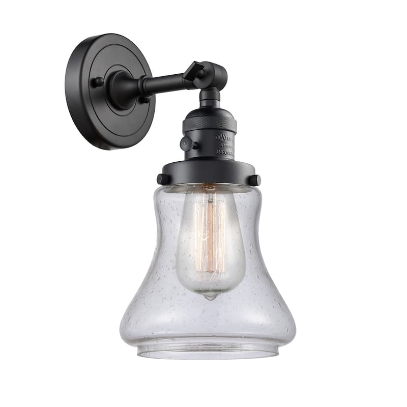 Innovations Lighting Bellmont Single Light 11" Tall Bathroom Sconce - - Matte Black / Seedy