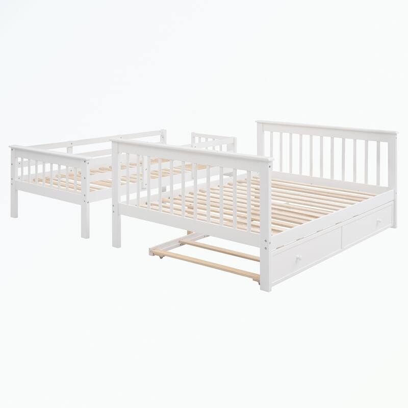 Stairway Twin-Over-Full Bunk Bed with Twin size Trundle