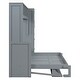 preview thumbnail 9 of 16, Full Size Murphy Wall Bed Frame with Closet and Drawers Space-Saving Design for Kids Boys&Girls