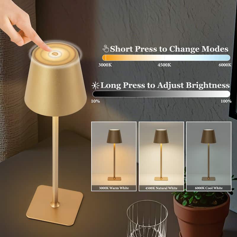 C Cattleya 4-Pack LED Cordless 3CCT Dimmable Portable Table Lamps