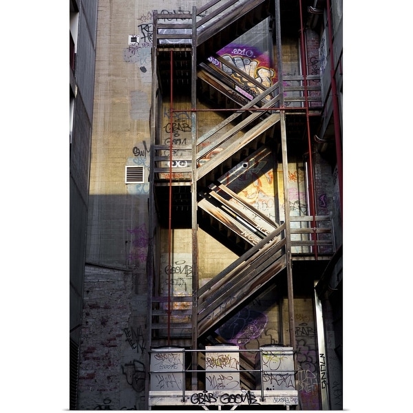"Fire escape on building in Hosier Lane." Poster Print