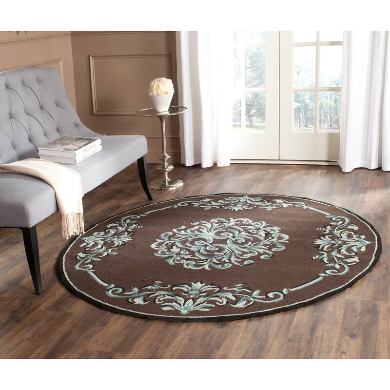 SAFAVIEH Handmade Easy Care Janene Oriental Rug - 8' Round - Chocolate/Multi - Round