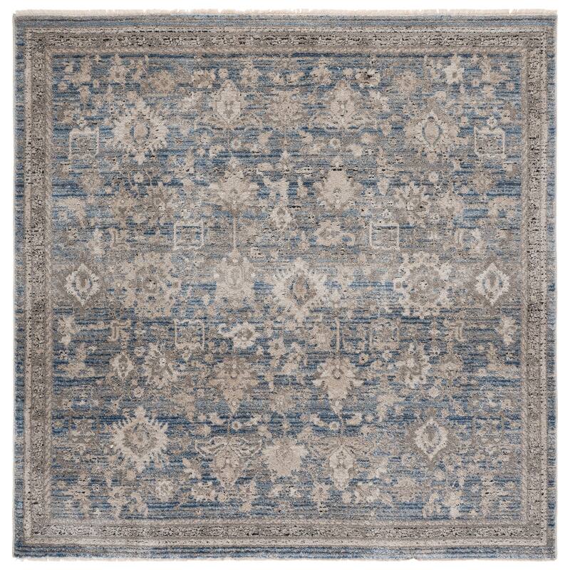 SAFAVIEH Grove Lieschen Traditional Floral Rug - 6'7" Square - Blue/Beige