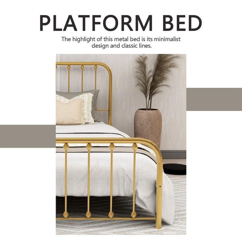 Alazyhome Sturdy Metal Platform Bed Frame
