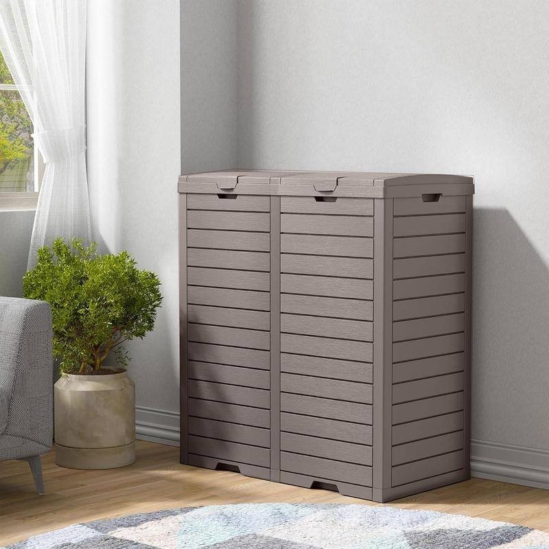 Heavy-Duty Outdoor Trash Bin-118L/31GAL Single-Bucket & 230L/62GAL Double-Bucket Options