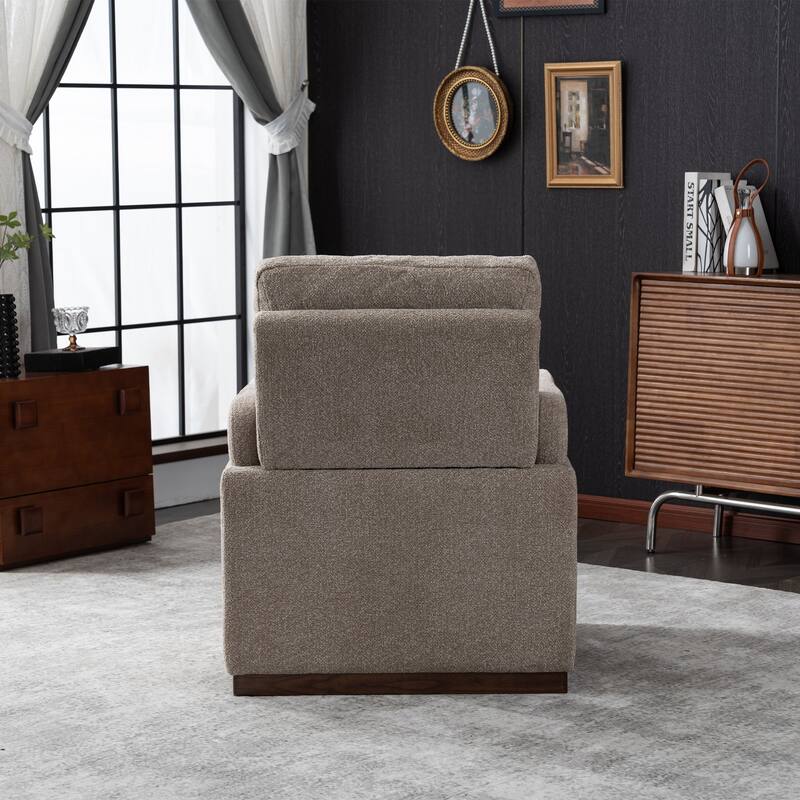 Modern Boucle Fabric Upholstered Accent Arm Chair for Living Room