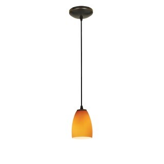 Access Lighting Sherry - Glass Pendant - Cord - Oil Rubbed Bronze Finish - Amber Glass Shade