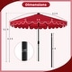 preview thumbnail 23 of 38, 9.3 FT Outdoor Patio Polyester Umbrella with Solar LED Lights and Tilt Crank Metal Frame for Garden Deck