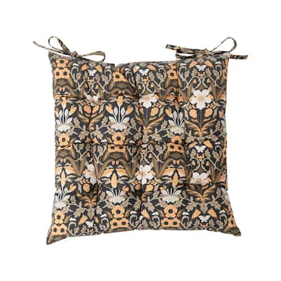 Cotton Printed Chair Cushion with Floral Pattern