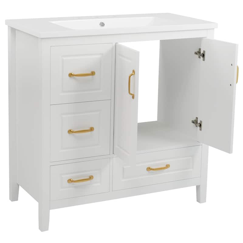 Christopher Knight Home - Simon 36" Resin Vanity with Sink and Soft-Closing Storage