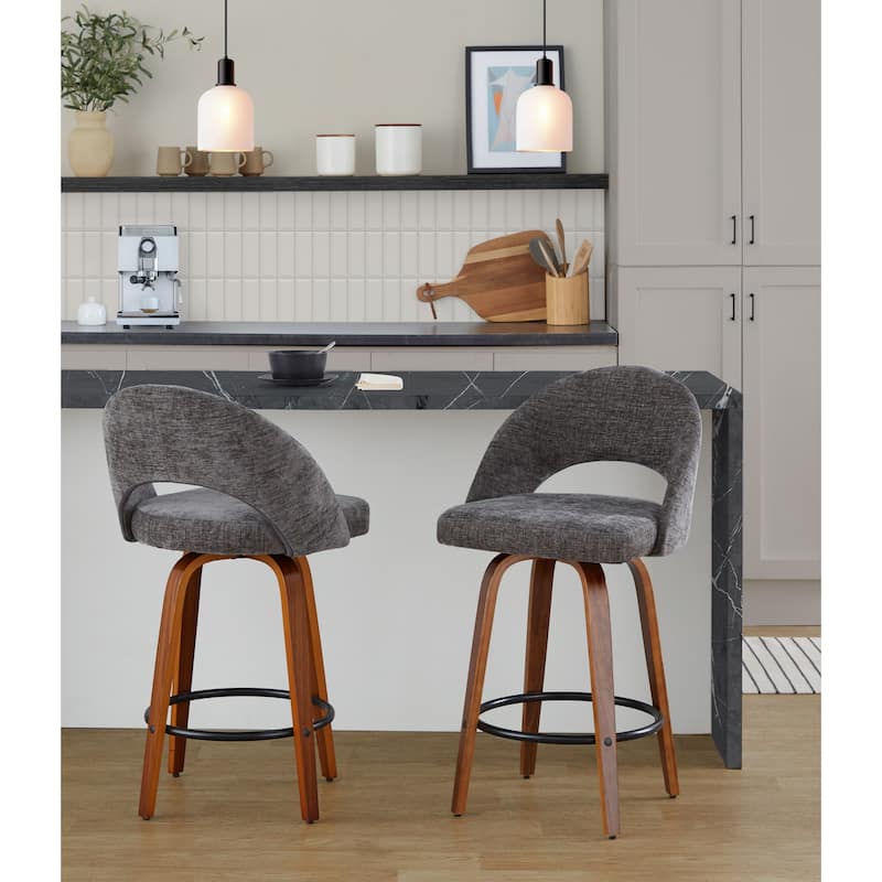 Renee Upholstered 26" Fixed-Height Counter Stool - Set of 2