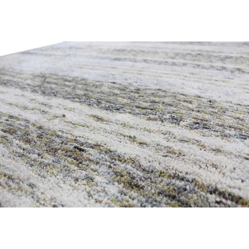 Addison Sanibel Striped Grey Shag Area Rug